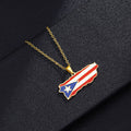 Women's & Men's Stainless Steel Drop Oil Puerto Rico Necklaces